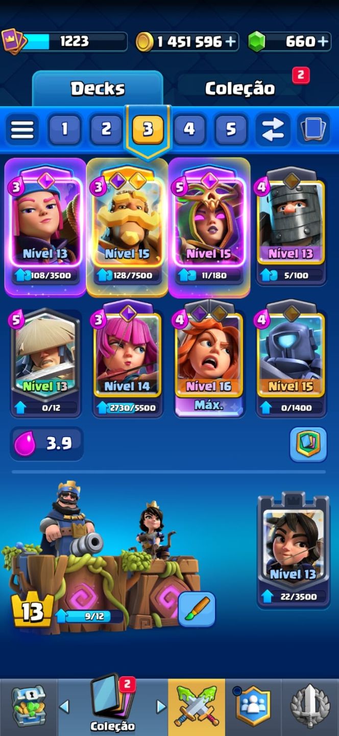 CONTA CLASH ROYALE 8.8K DE TROFÉUS, 1.4 MILHÕES DE OURO E 660 GEMAS.