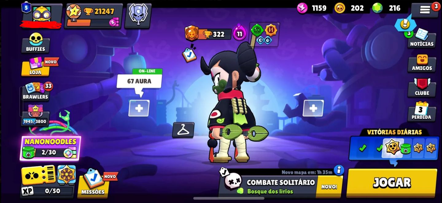 CONTA BRAWL STARS c/LENDÁRIOS e MUITOS TROFÉUS!!