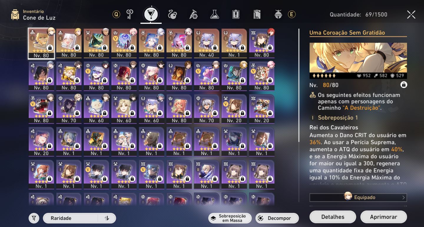 Conta com 19 SSR e varios cones SSR.