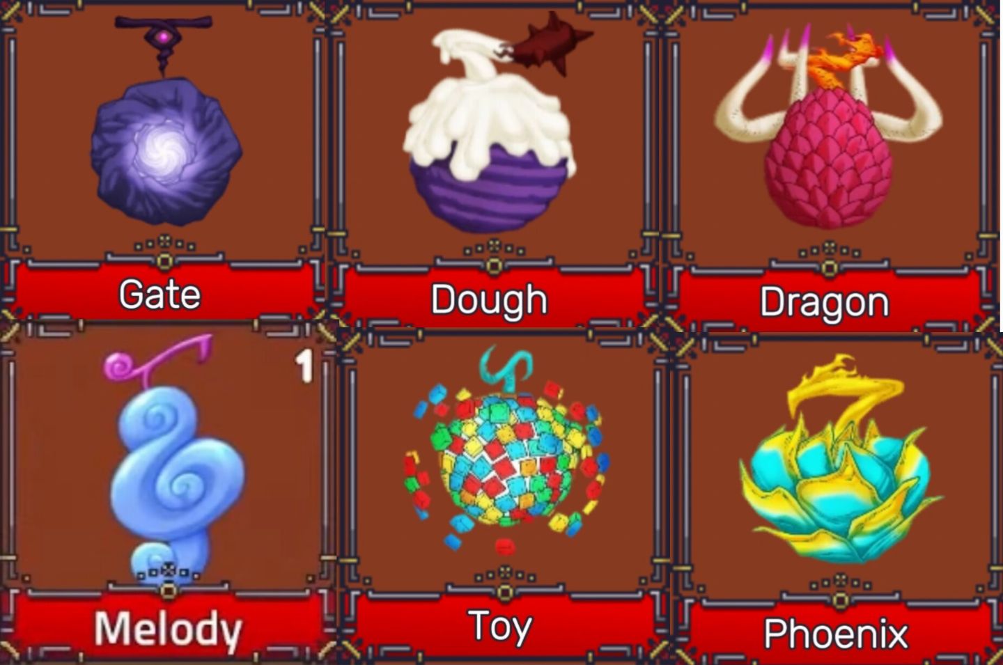 ESPADAS/ FRUTAS/ ACESSÓRIOS/MATERIAIS/ ITENS/ ITEM/ KING LEGACY