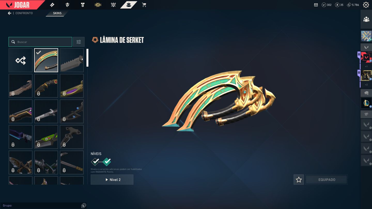 Conta c/ Vandal Saqueadora / Phantom Brinquedo / OP Araxys / Faca / Rank Gold