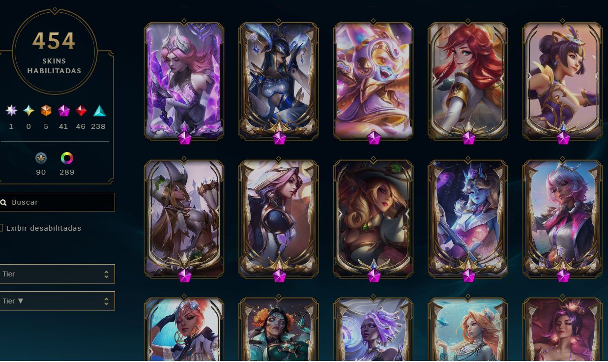 CONTA RIOT (LOL, VALORANT) contendo muuitas skins épicas lendarias e muito mais