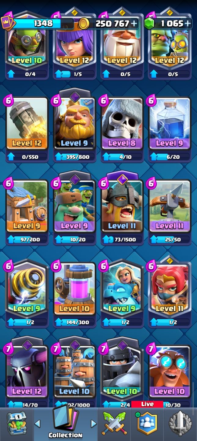 CR | CONTA CLASH ROYALE COM 7611 TROFEUS ARENA 20 | COM EVO E HEROICO