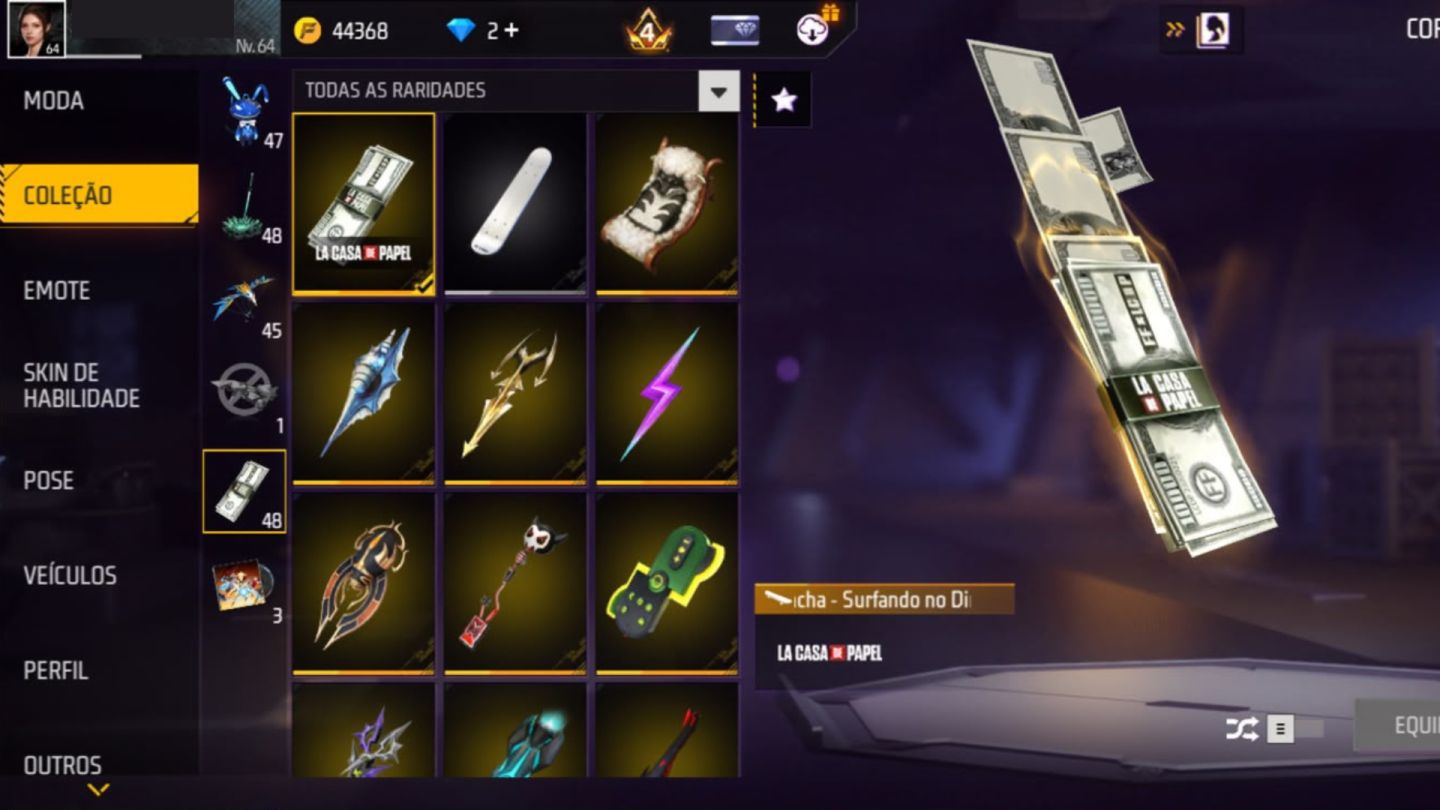 Conta Free Fire Gemada Prime 4 - Conta com Calça Angelical Vermelha!
