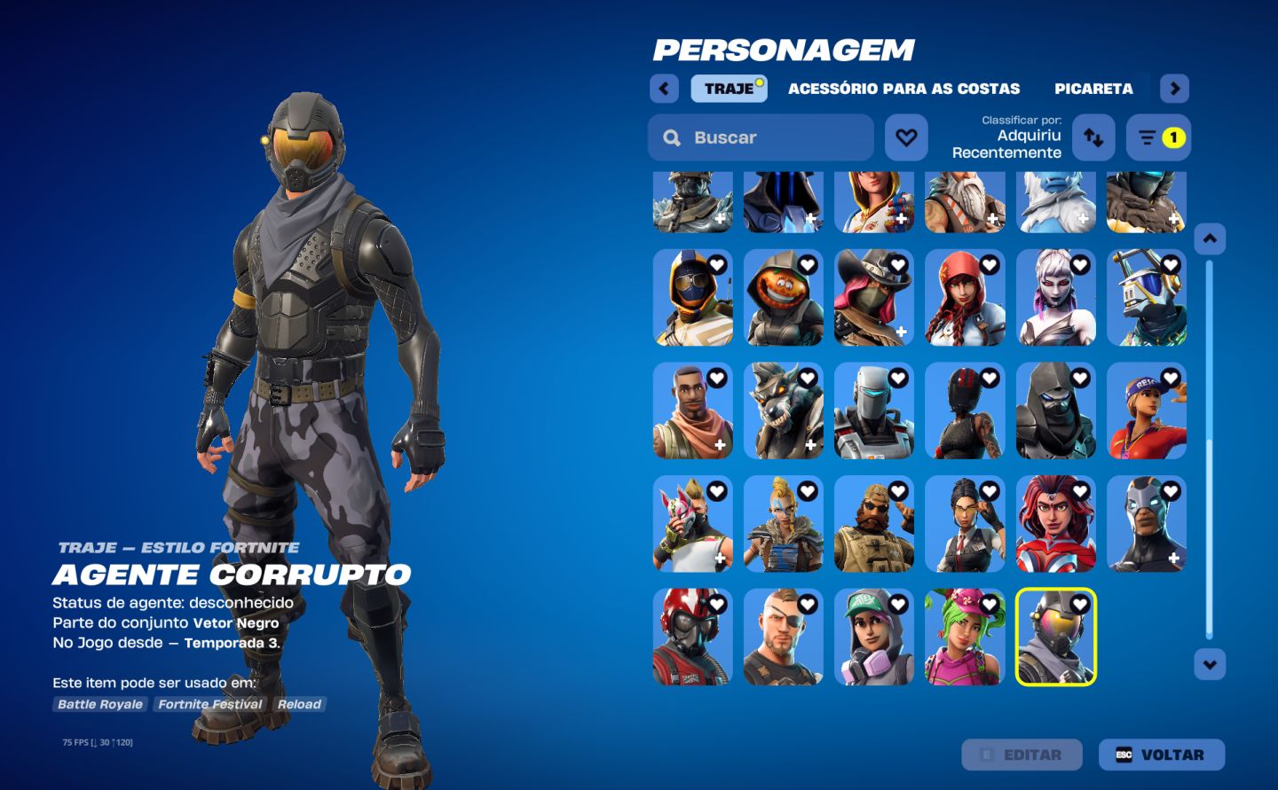 Conta antiga Fortnite - desde a Temporada 3 do capitulo 1 - skins, danças e etc.