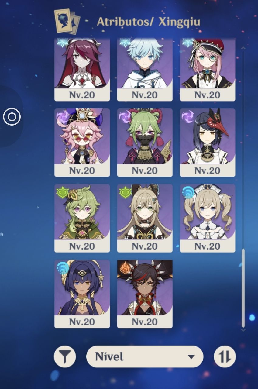 9 PERSONAGENS 5 ESTRELAS ARMA ASSINATURA DA NILOU E 4 ARMAS 5 ESTRELAS