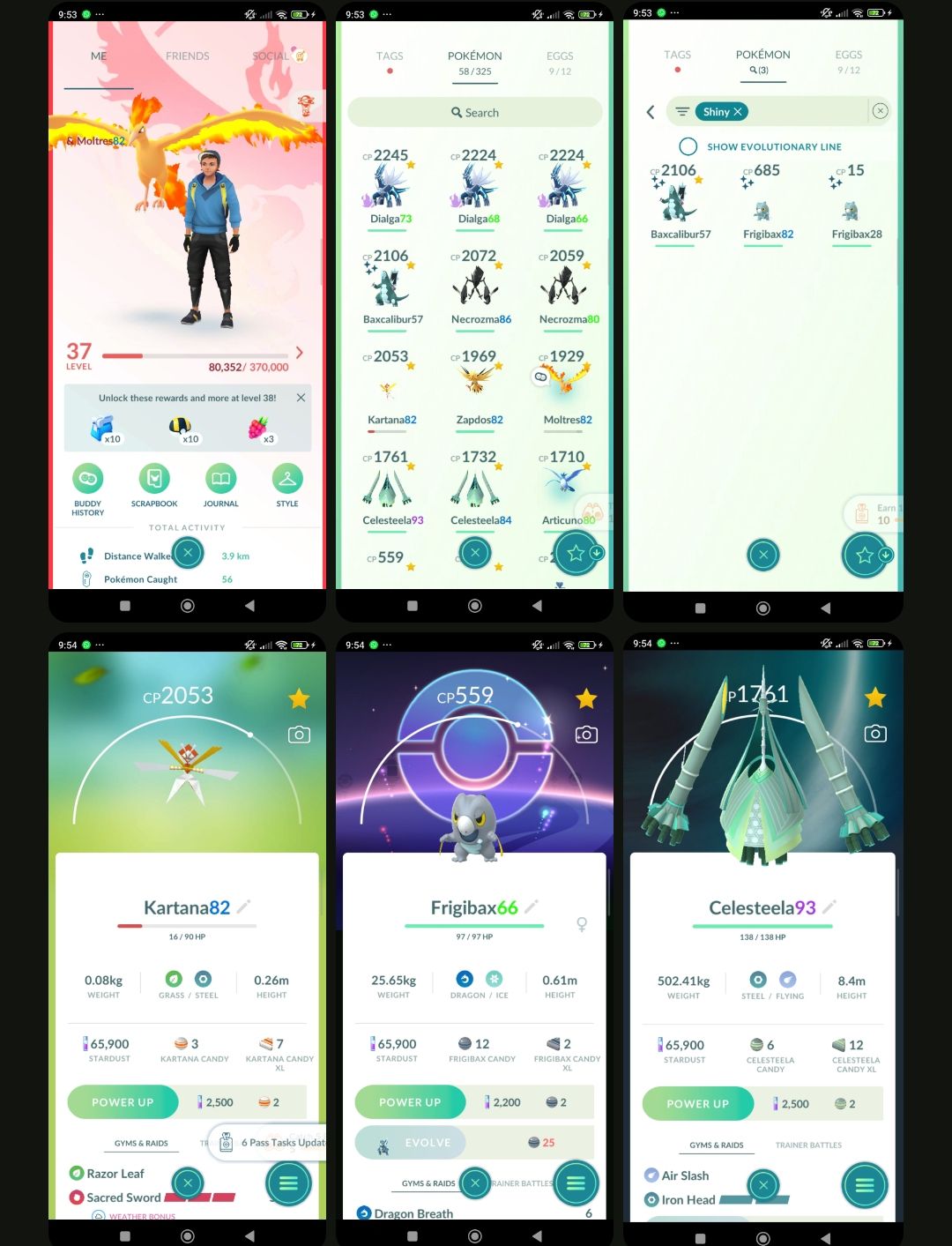 Pokémon GO LVL 37 | 3 Dialga + 2 Necrozma + 2 Celesteela + Kartana T346
