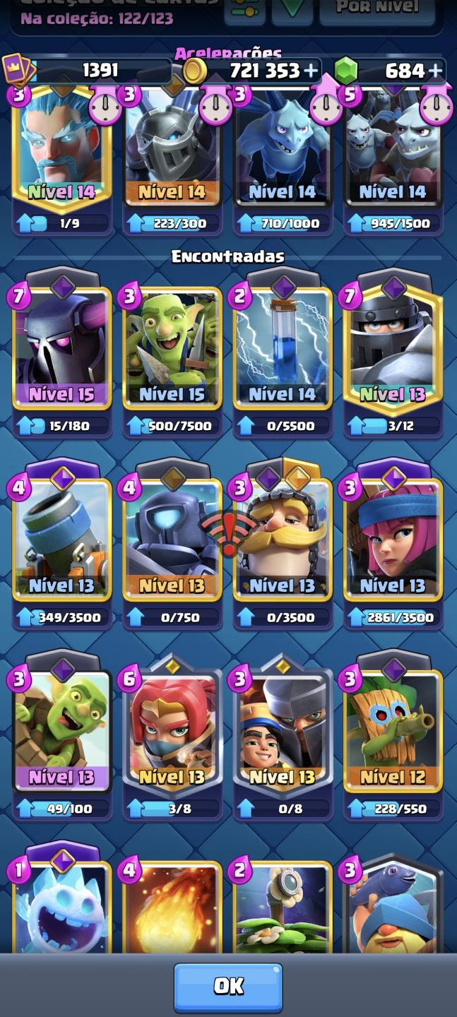 Conta Clash Royale, 4 Evos e 2 herói