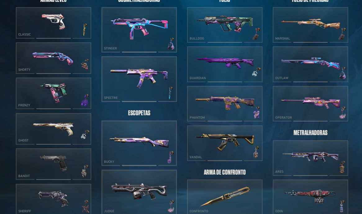 Conta Valorant, platina 2 com 81 SKINS! Champions 25 e 26