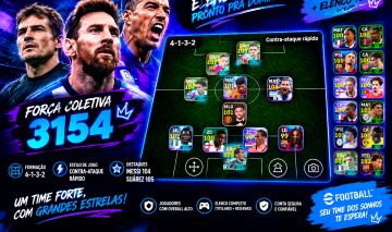 EFootball PES MOBILE | FORÇA COLETIVA 3154 | MESSI 104 + SUÁREZ 105
