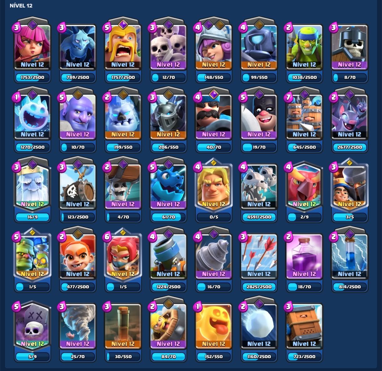 Conta Brawl Stars + Clash Royale | 82.5k Troféus | 392 Visuais | 79 Prestígios