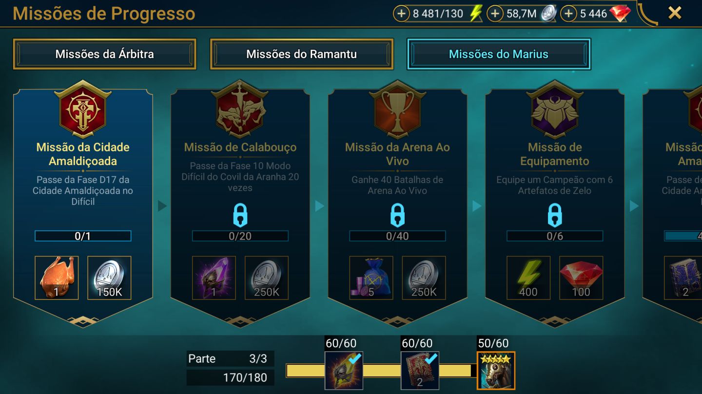 Conta MID-END GAME 10 MISSÕES PARA O MARIUS