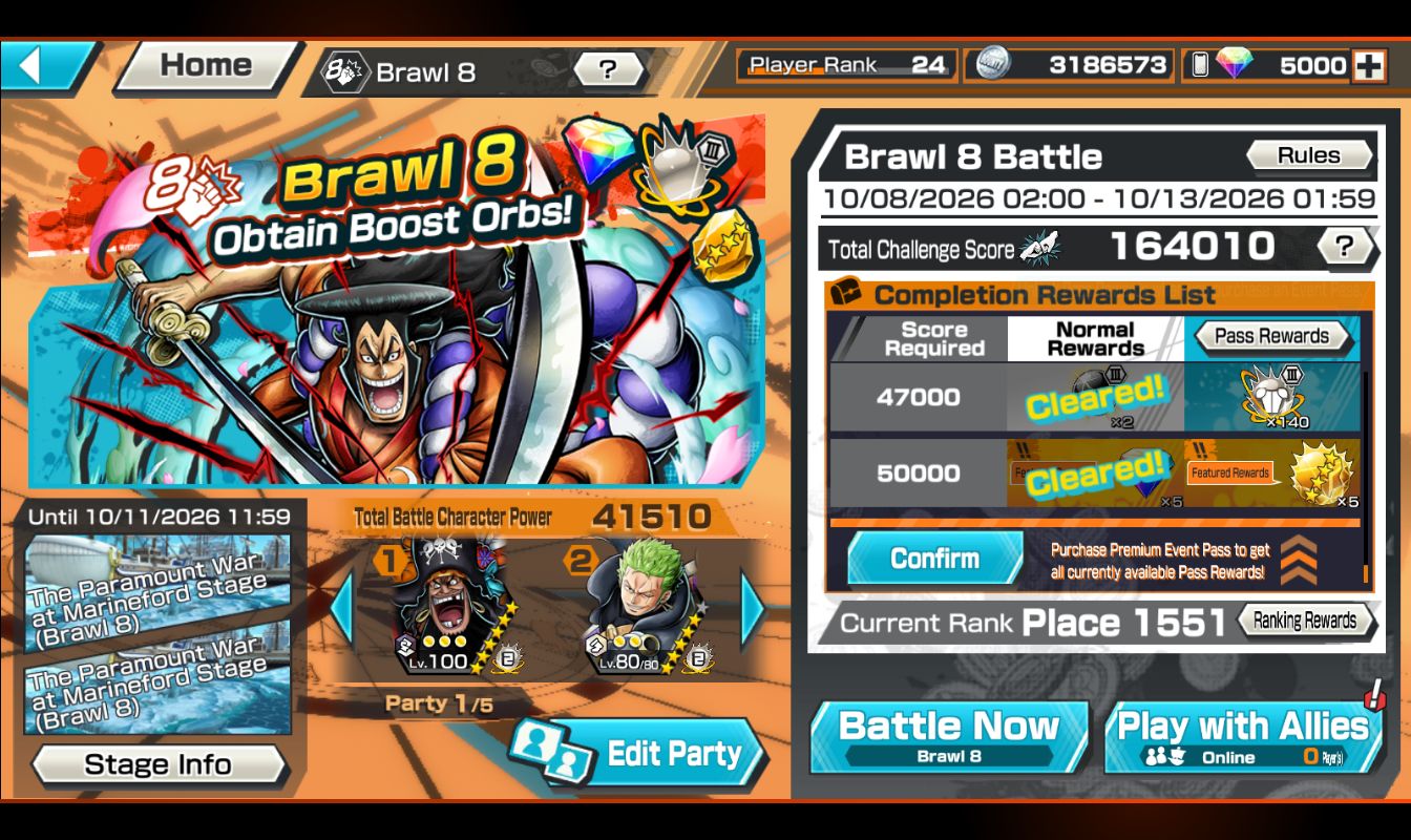 OPBR | BARBA NEGRA EX V2 LV100 + ROGER EX | 5K+ RD | ZORO 80 | SOLO INTACTO