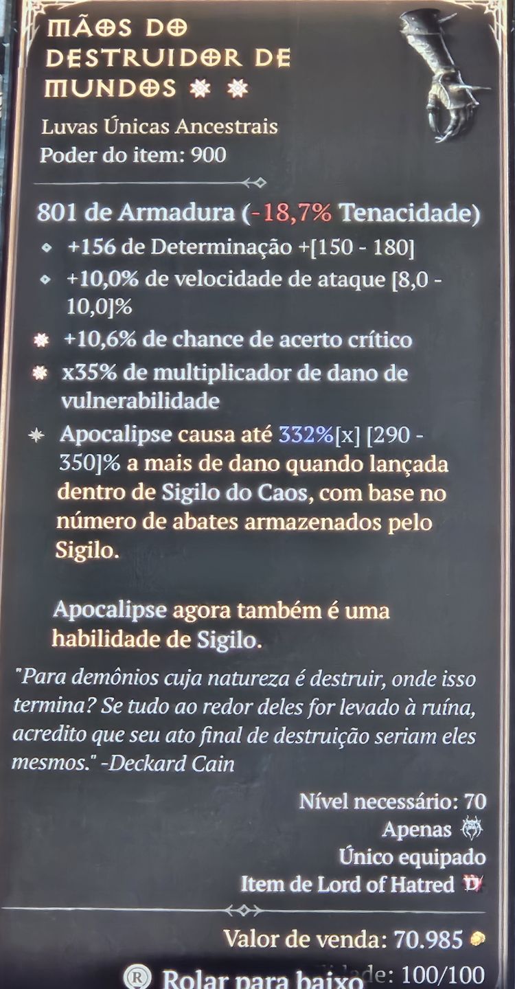 Diablo 4 - Itens com GA