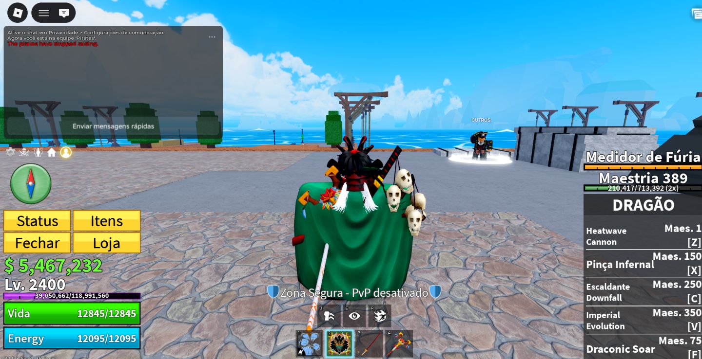 Conta Blox Fruits Comp | Lv 2400 MAX + Dragon PERM + Control PERM + Muitas Skins