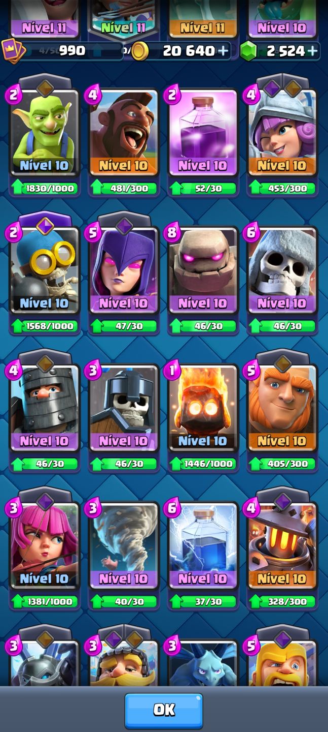 CONTA CLASH ROYALE BEM DESENVOLVIDA | 5.115 TROFÉUS | 2.524 GEMAS