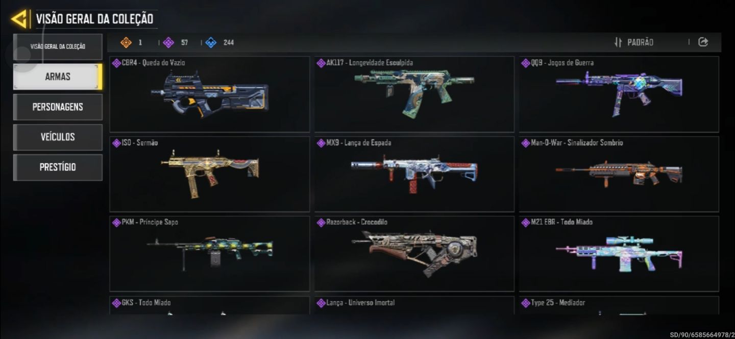 CONTA COD Mobile level 136 - M4 OURO NEGRO REAL + GHOST FURTIVO + 57 ÉPICAS