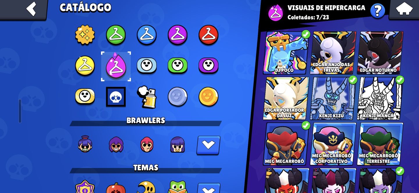 Conta de brawl stars com várias skins rara