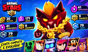 CONTA BRAWL STARS | 171 SKINS | 41 HIPERCARGAS | 20 BUFFIES | 9 LENDÁRIOS