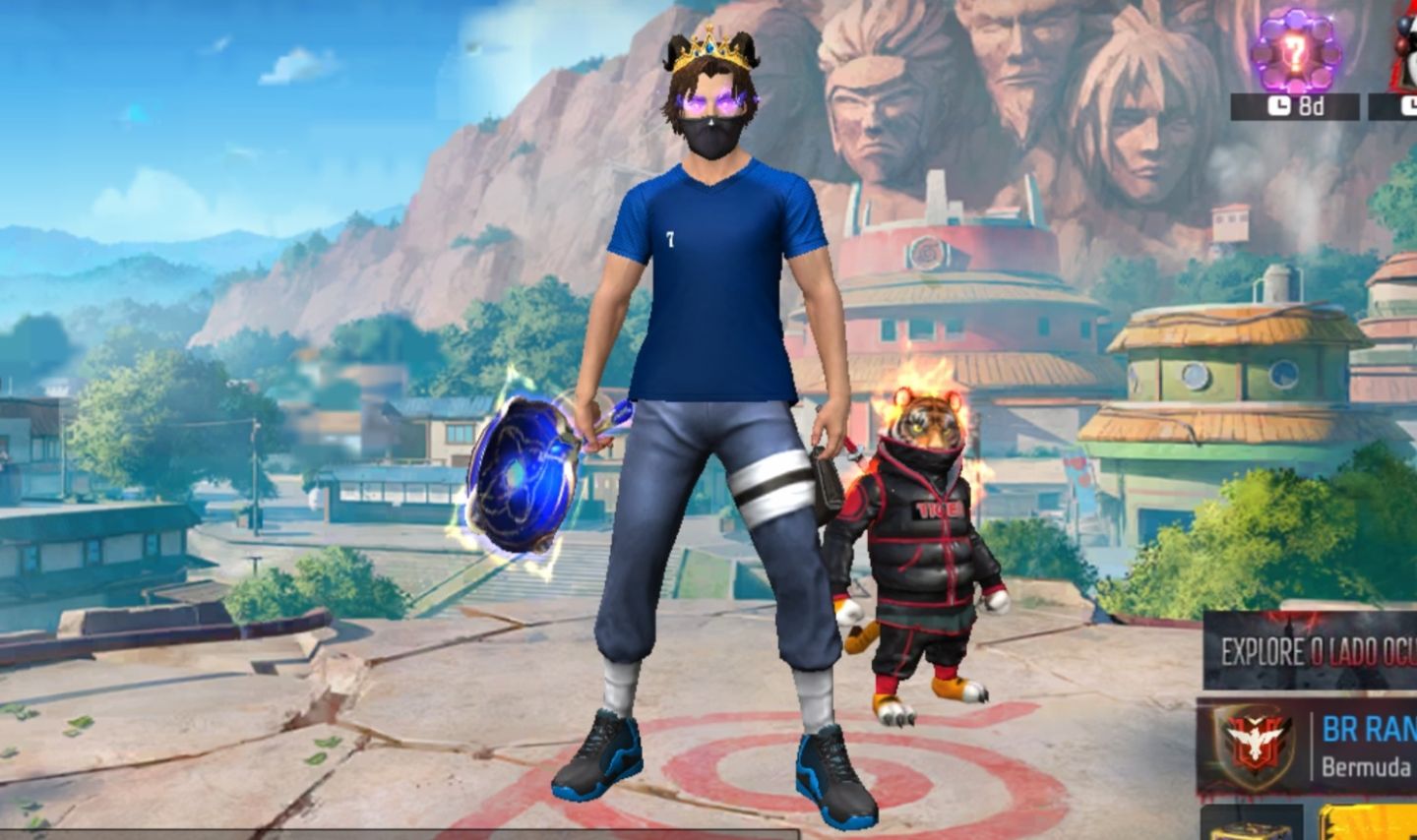 Conta Free Fire Coroa Besta Graciosa + Lobo Cinza + Skins Raras! PRIME 4