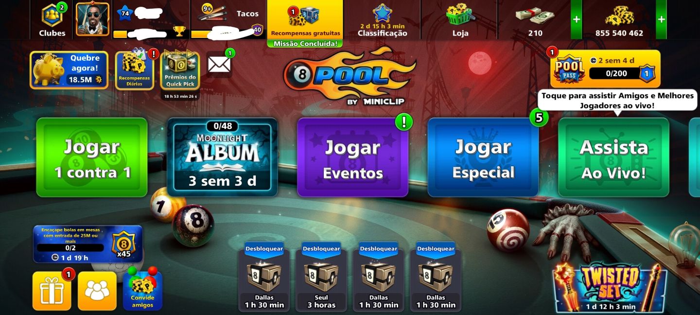 [PROMOÇÃO] Conta 8 Ball Poll com Fichas