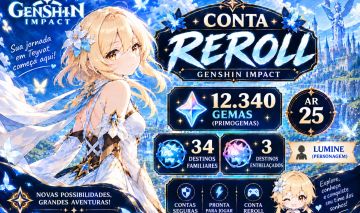 Conta Genshin Impact América Ar25 + 12.340 Primogems + 110 Pulls