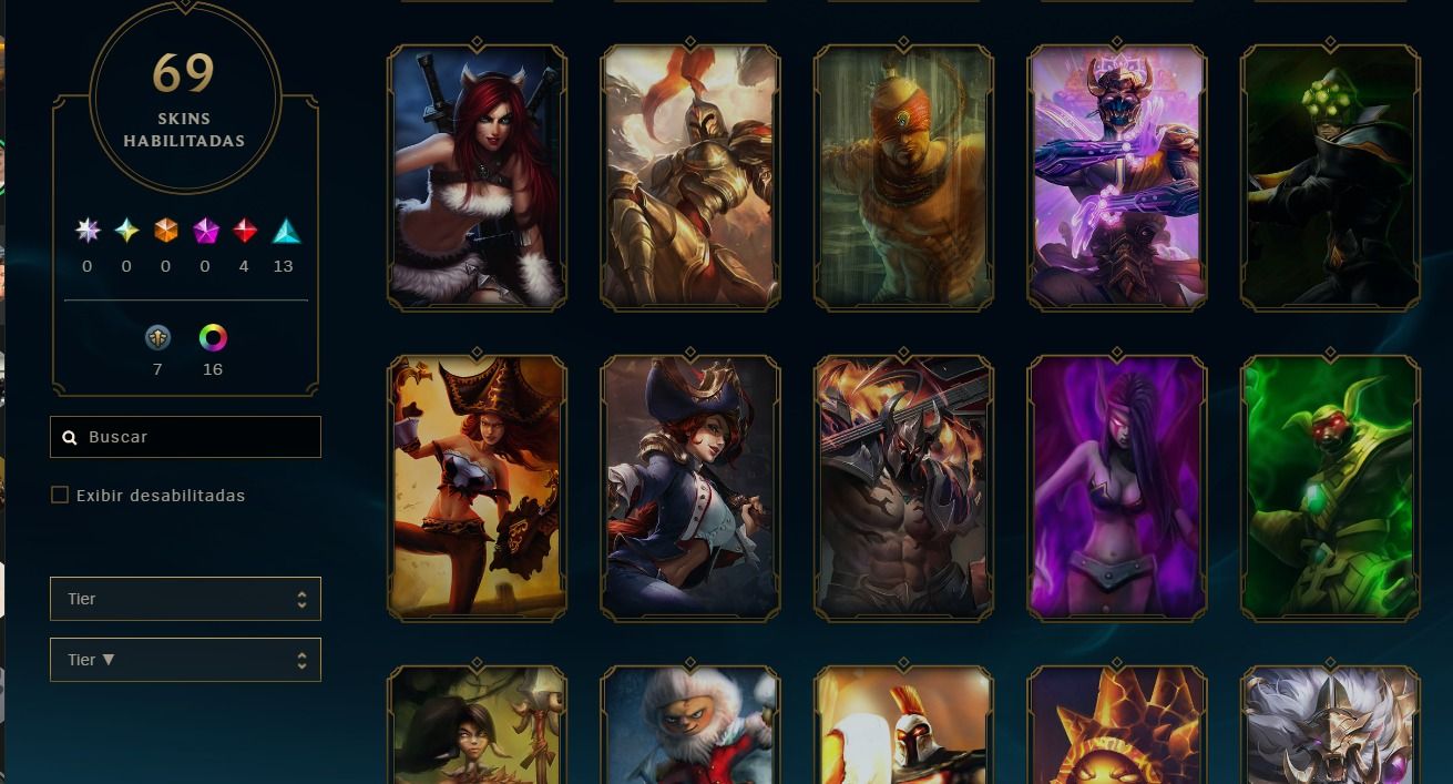 CONTA LEAGUE OF LEGENDS NV. 207 | 69 SKINS