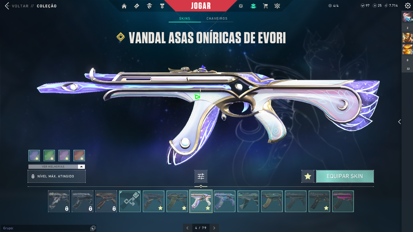 Conta de Valorant R$3400 gastos. +de 13 skins de vandal e phantom.
