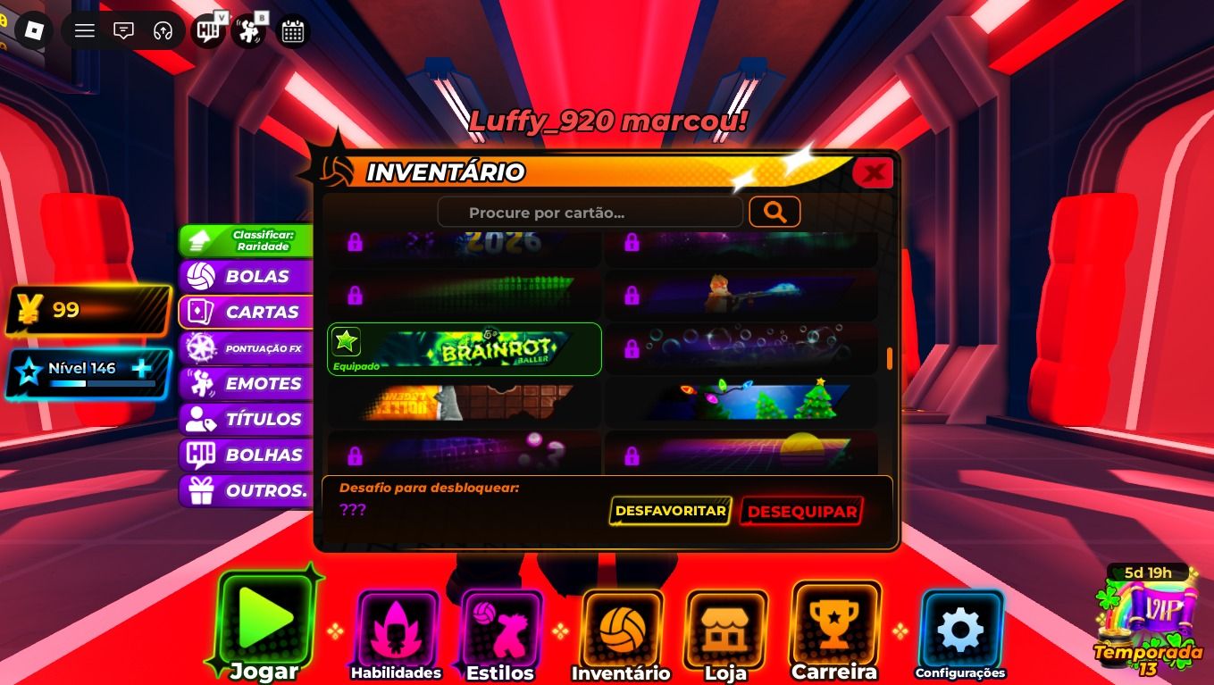 CONTA VOLLEYBALL LEGENDS ULTRA RARA LV 146 COM TSK, JINKO, HIDARI, SANJU E KIJO
