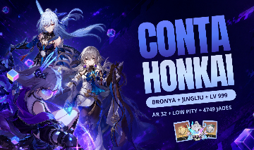 Conta AR 32 - Loba Prateada Lv999+Bronya+Jingliu+60 Tiros mochileiro/NIVER LIVRE