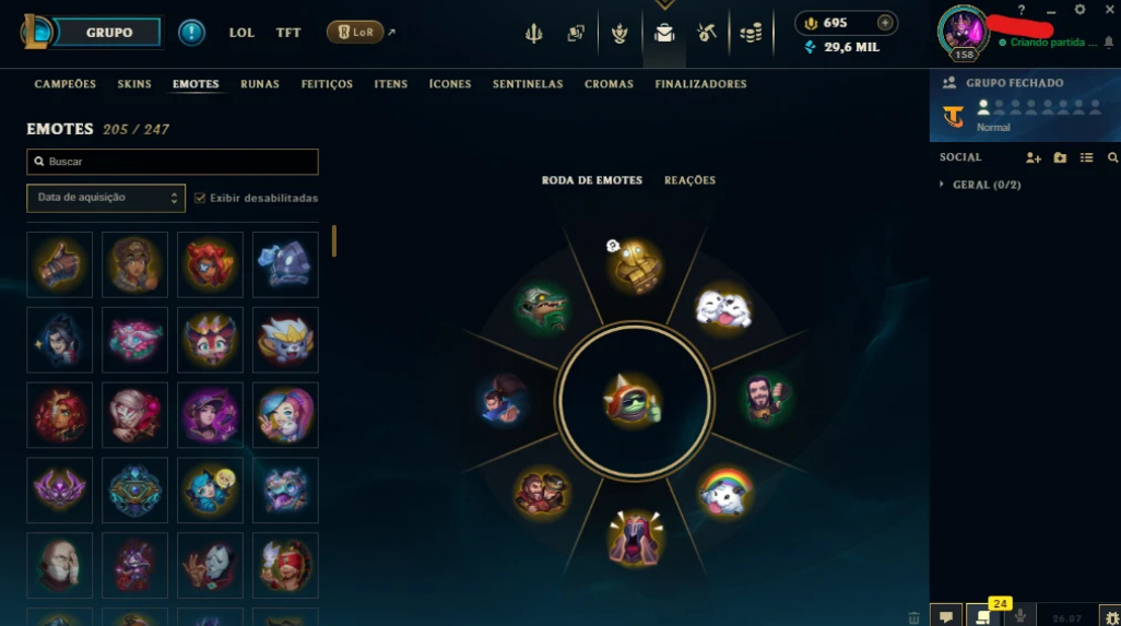CONTA ESMERALDA III MMR DIAMANTE E MESTRE 1740 SKINS COM 4615 CROMAS E 10 PR