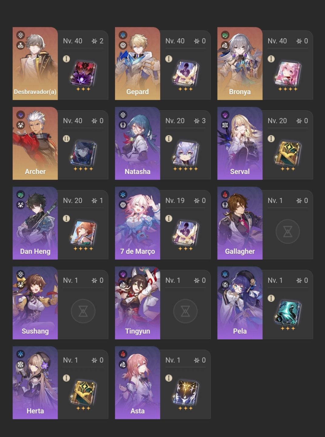 Conta iniciante de honkai e genshin