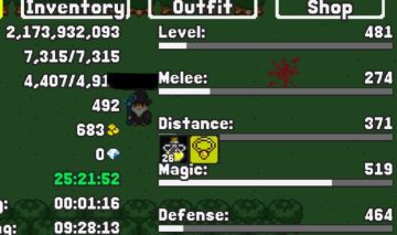 Rucoy Online | Lv. 481 | Skill 519 Magic | Def 464 | Dist 371
