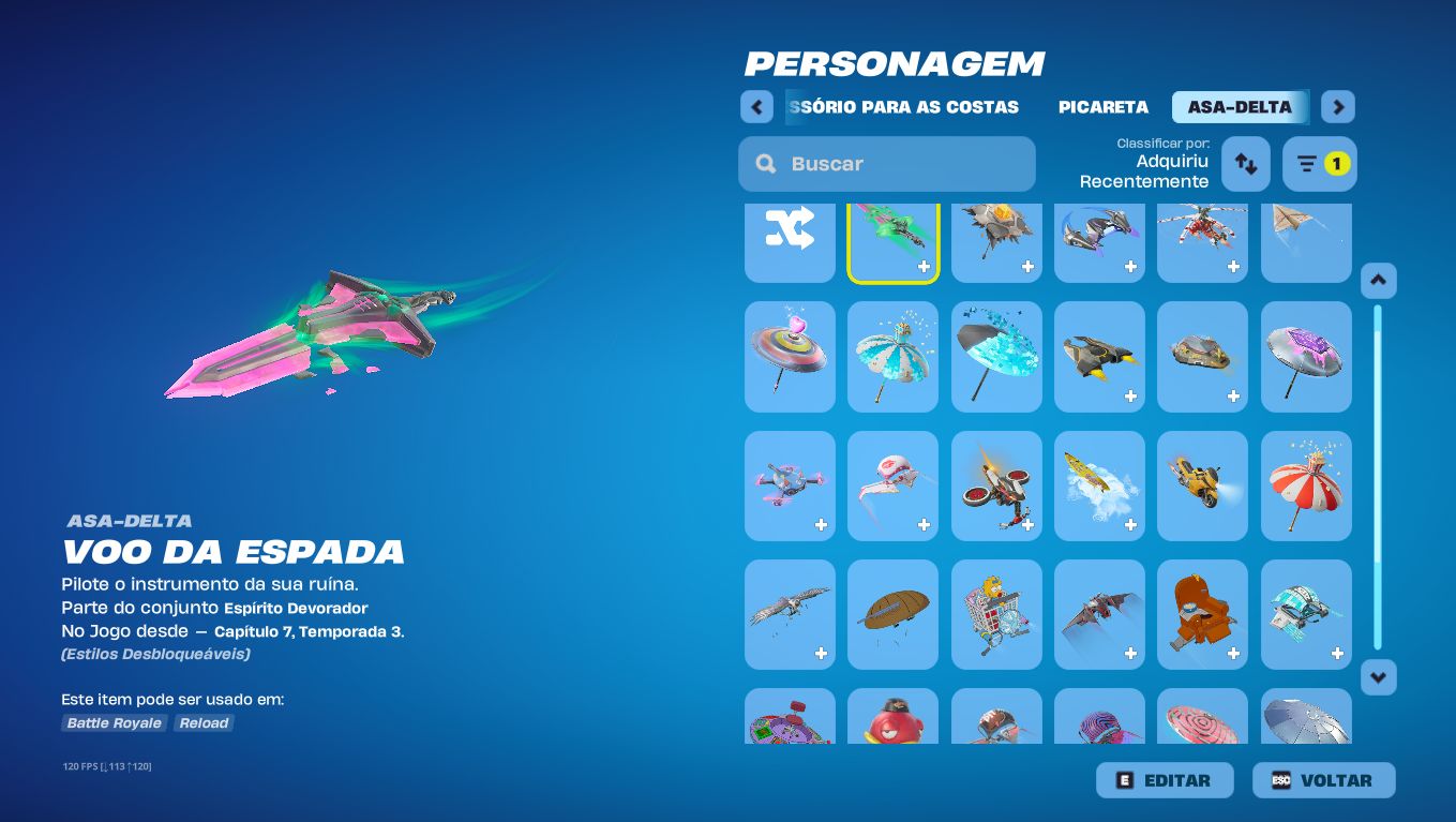 Conta fortnite + crosshair x
