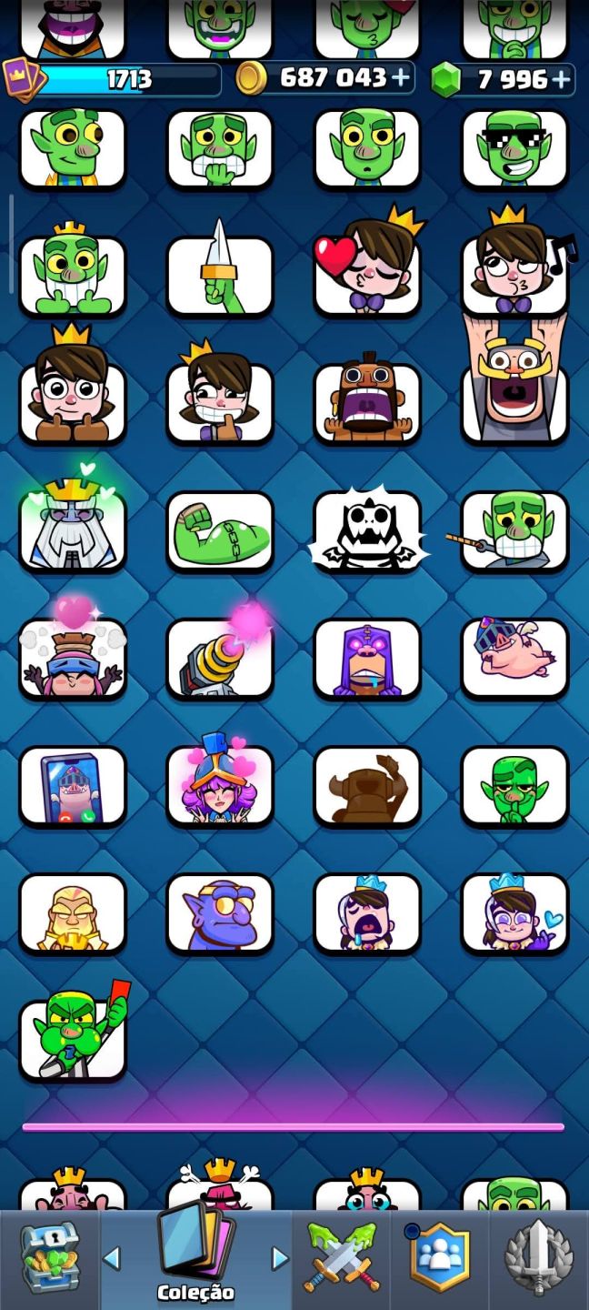 Conta de Clash royale de 9 anos super gemada com vários cartas level 16