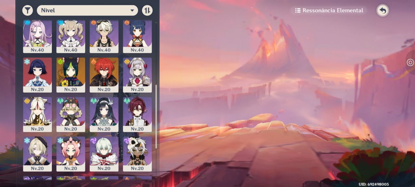 CONTA COMPLETA GENSHIN IMPACT LISTA DE RECURSOS & PERSONAGENS
