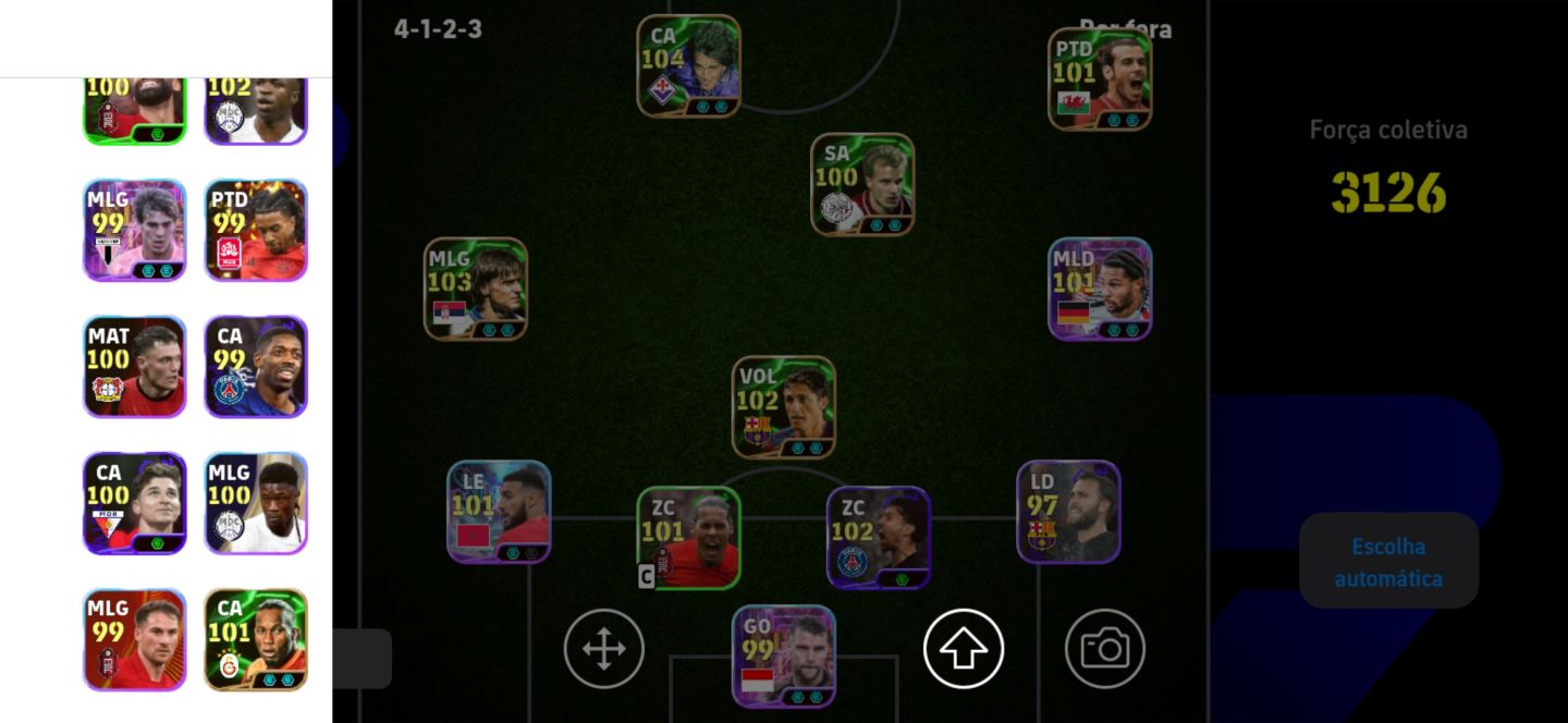 CONTA EFOOTBALL RARA - FORÇA 3126 - 11 ÉPICOS 100+ - BATISTUTA 104 + BALE 101
