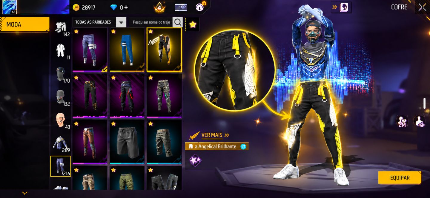 Conta Rara com Skin Angelical + UMP Booyah 2021 LV.5 + SCAR Megalodonte LV.5