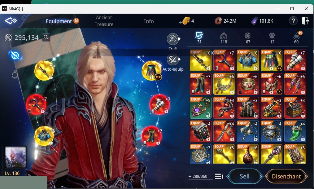 Conta MIR4 - LV136 - Lanceiro