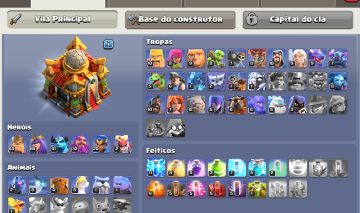 Conta clans of clans top com gemas e skin lvl 189