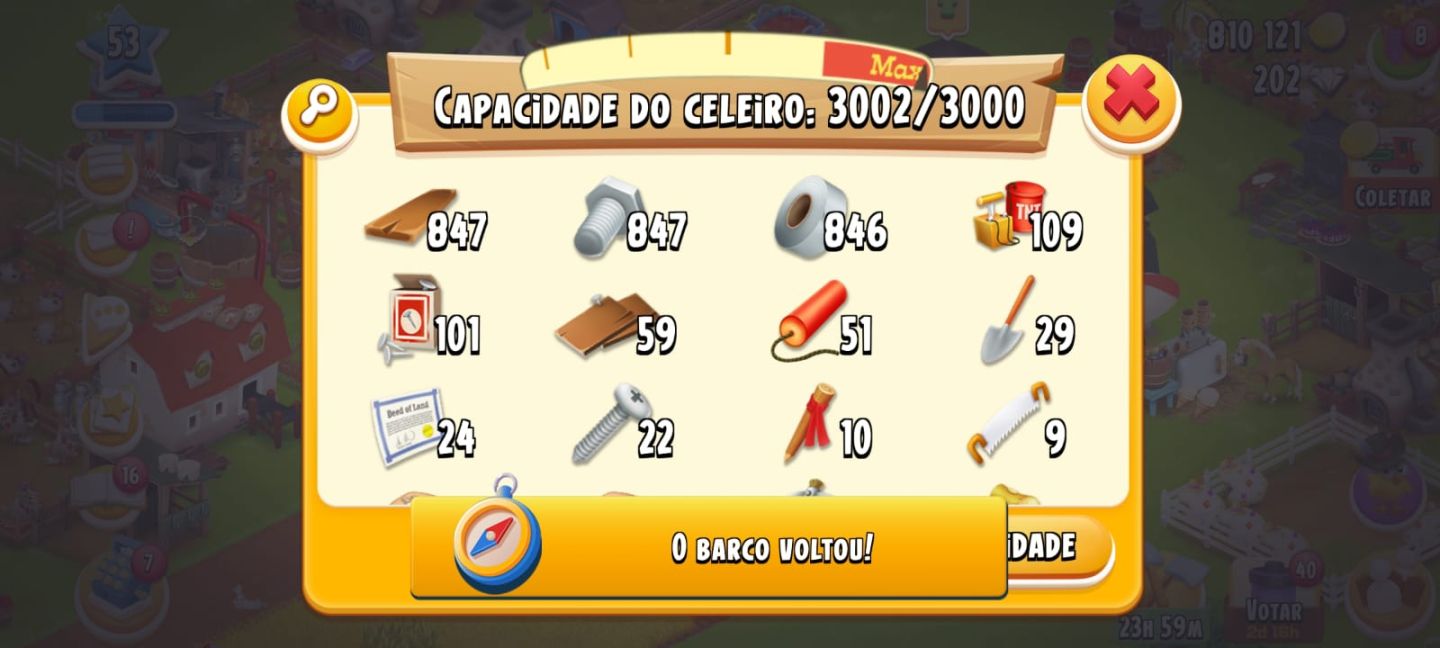 CONTAS - HAY DAY FAZENDAS 5 ESTRELAS - MELHOR PREÇO