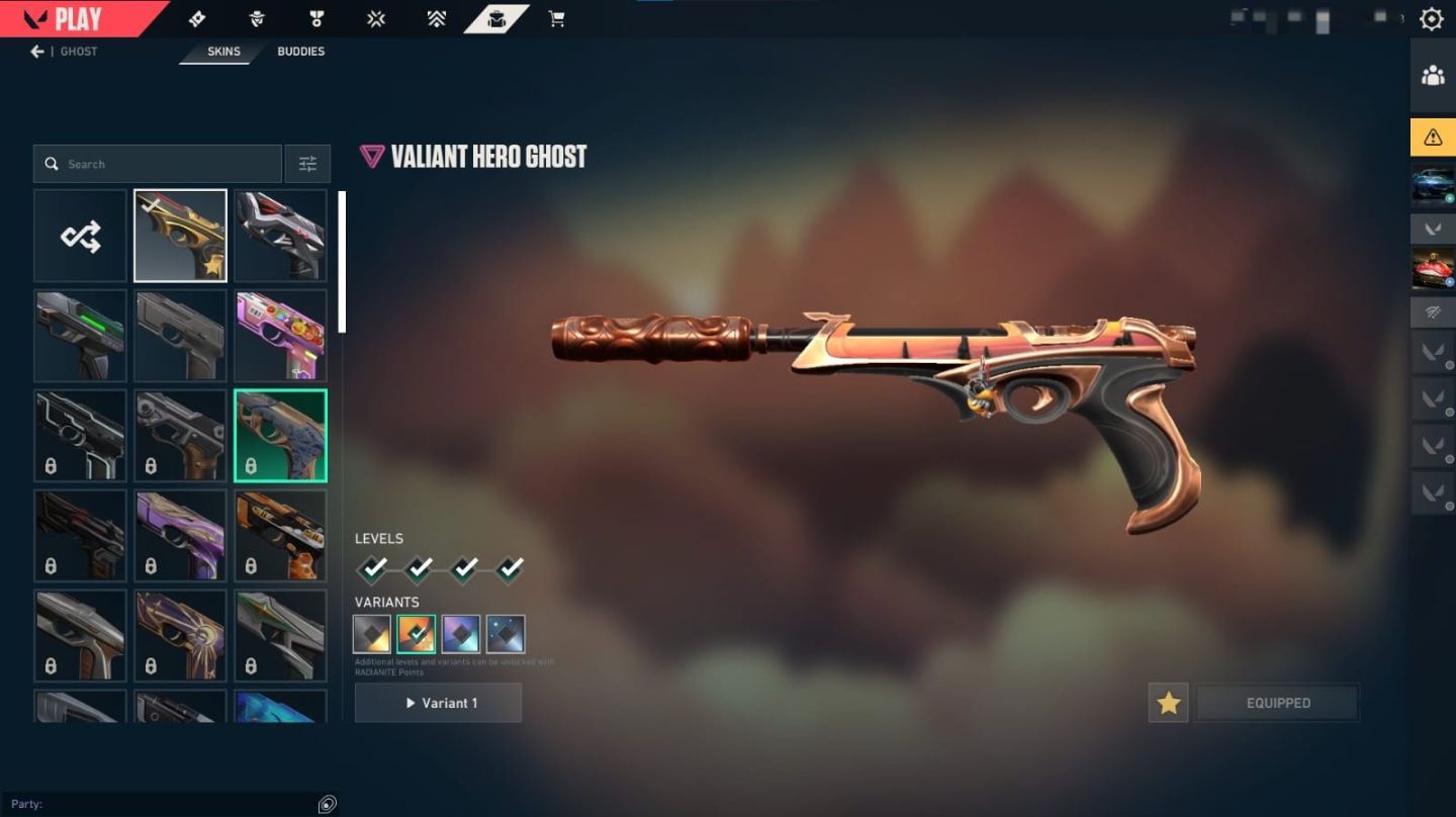 CONTA VALORANT PLATINA | LVL 267 | 6 VANDALS PREMIUM + KARAMBIT SUBLIME