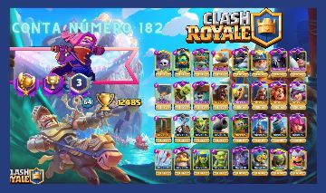Contas de clash Royale upadas com cartas bem encaminhadas e com Vários troféus.