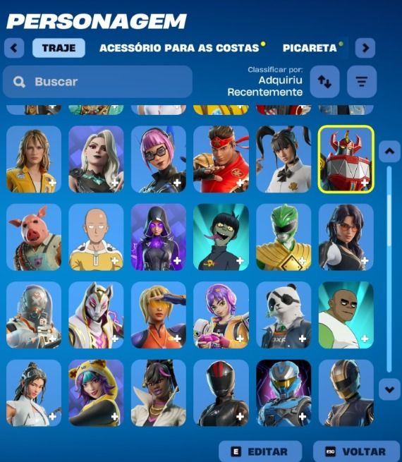 Conta Fortnite com umas skin, vários passes (muitas skins de anime)