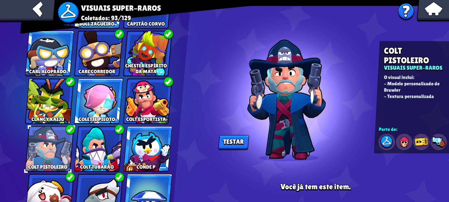 Conta de brawl stars com skins raras e muito conteúdo! (promo)