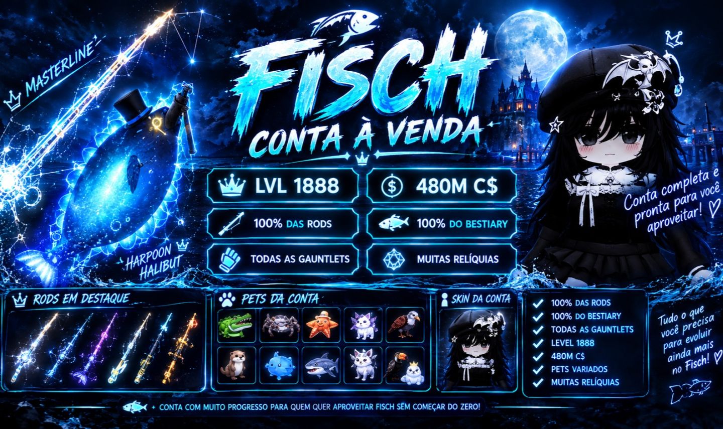 CONTA FISCH ROBLOX À VENDA LVL 1888 | 480M C$