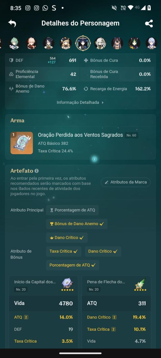 Conta Genshin AR 60 | Arlecchino, Furina e Neuvillette entre outros END GAME
