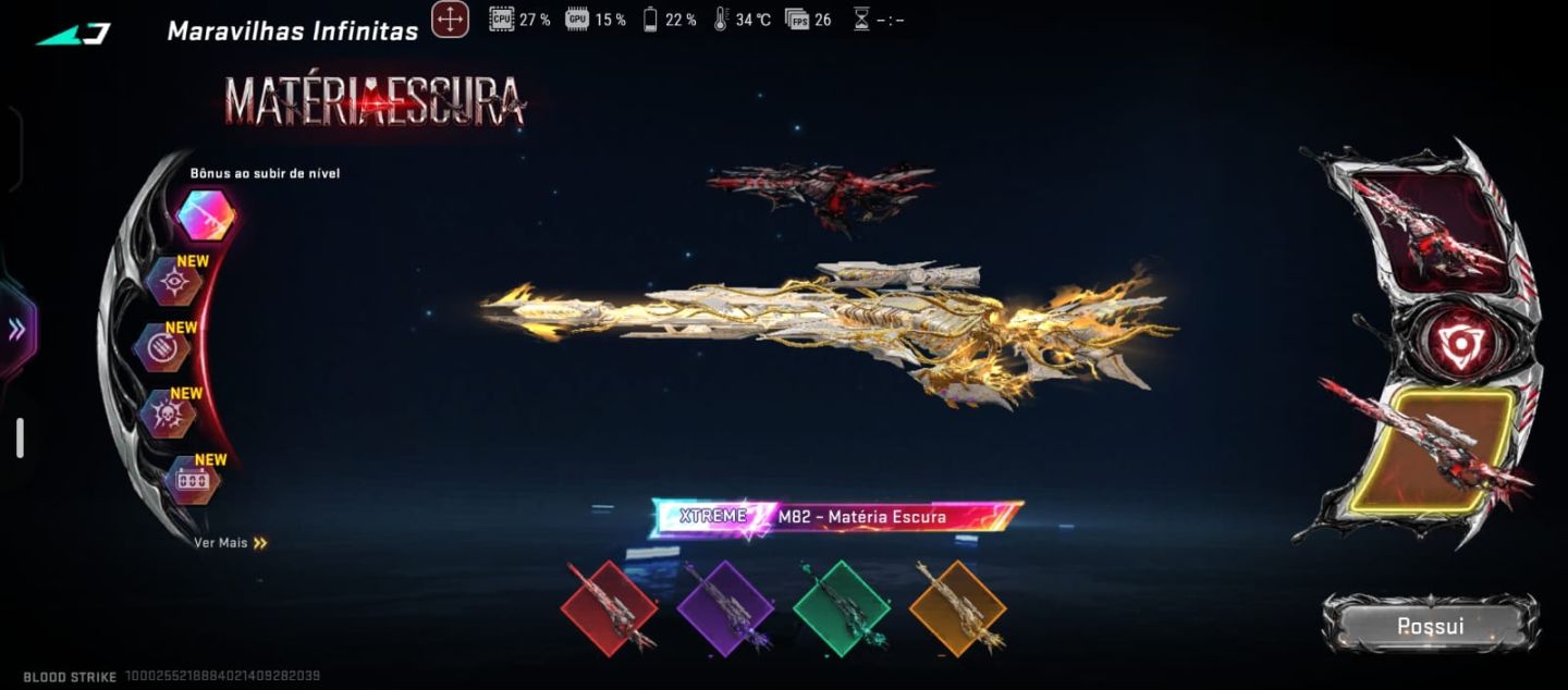 CONTA BLOOD STRIKE MUITO RARA COM SKINS ESCLUSIVA XTREME AK47 E BARRETAO LVL MAX