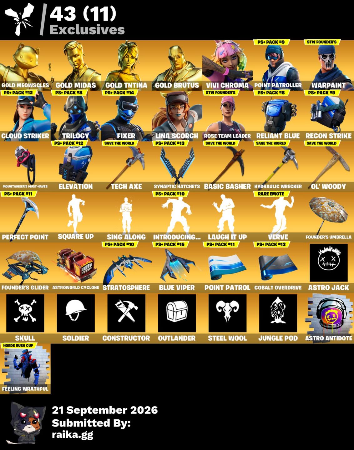 CONTA FORTNITE COM SALVE O MUNDO FUNDADOR