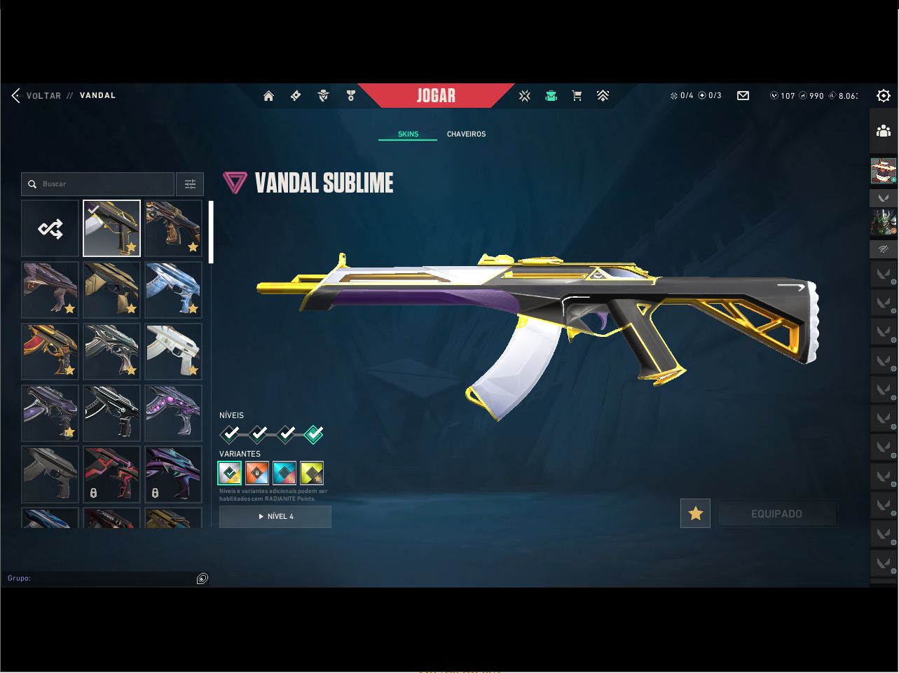 CONTA VALORANT PEAK IMO 3 COM SKINS , Imortal 1 passado, 840 gastos, dono unico